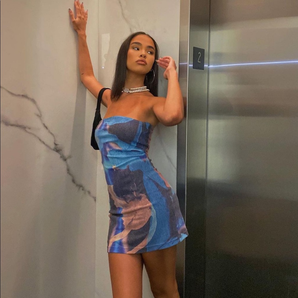 With Jean Frankie dress xsmall strapless bodycon